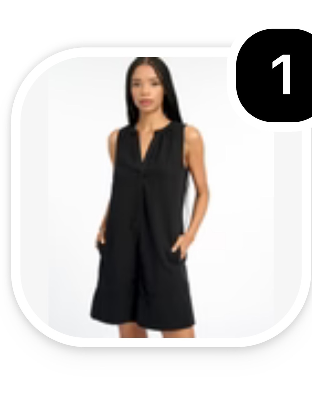 Splendid Sleeveless Black V-Neck Shift Dress size S